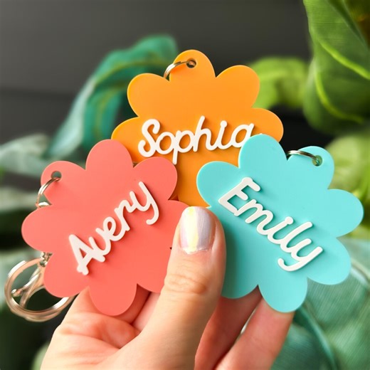 Personalized Acrylic Keychain Backpack Name Tag Lunchbox Bag Tag Custom Name Retro Keychains Cute School Accessories Teens Back to School - Etsy