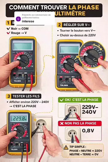 Comment trouver la phase avec un multimètre en électricité