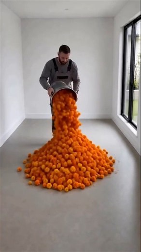 Beautiful orange flower epoxy floor makeover ✨ #satisfying#shorts