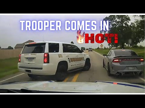 Arkansas State Police Trooper assists with high speed pursuit and comes in HOT! #chase #pursuit