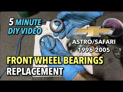 Chevy Astro Van Front Wheel Bearings Replacement - 1996-2002 - 5 Minute DIY Video (GMC Safari)