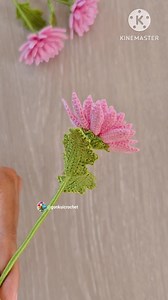 🩷 Crochet a pink chrysanthemum Flower 👇Free pattern Tutorial on YouTube Gonkui Crochet step by step #fbreels #reels #crochet #crochetflower | Gonkui Crochet & Chapa crochet craft