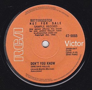 Butterscotch - Don't You Know (She Said Hello)