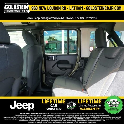 2025 Jeep Wrangler Willys 4WD New SUV Stk L25W123