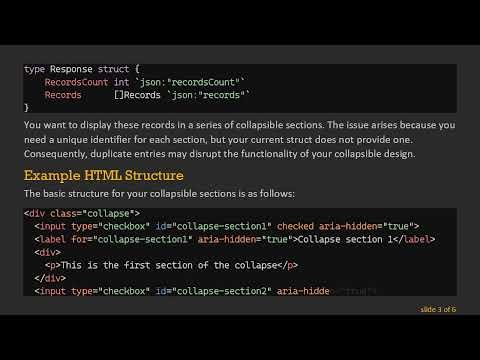 How to Dynamically Generate Unique IDs in Go for HTML Collapsible Sections