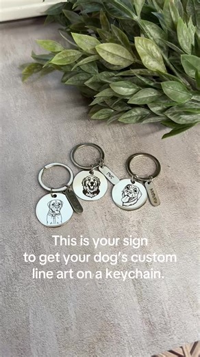Custom Line Art Keychains for Dog Lovers