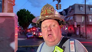 3.3K views · 77 reactions | Reading Fire Chief James Stoudt talks to media as crews begin to wrap up the 4-alarm fire in the 1000 block of North 11th Street Sunday night. According to the chief, 4 houses in the row have extensive damage and no occupants or firefighters were injured in the fire. | Berks Weekly | Facebook