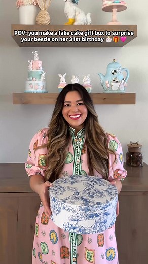 Netflix’s Is It Cake? could never 🙈🎂🎁 I made this DIY fake cake gift box for my bestie’s 31st birthday and it had everyone doing a double take - including me! 🙃 Comment CAKE and I’ll DM you all the supplies I used to make it! 🩷After falling in love with the vintage heart cake box I made for Valentine’s Day, I decided to try my hand at decorating a fake cake again. && honestly this one turned out even cuter!! 😍This is your sign to skip the wrapping paper boring gift bags and try making a ha
