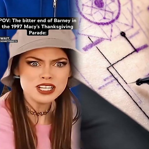 The bitter end of the Barney balloon in the 1997 Macy’s Thanksgiving Parade. #90skids #nostalgia