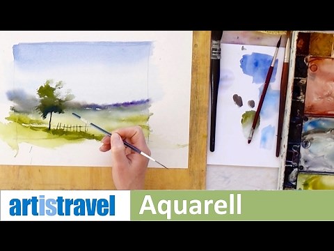 Einfache Landschaft malen | Ganz einfach aquarellieren lernen 4