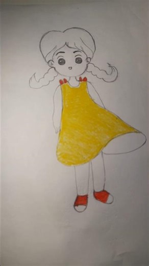 Cute girl easy drawing #art #girl #shorts