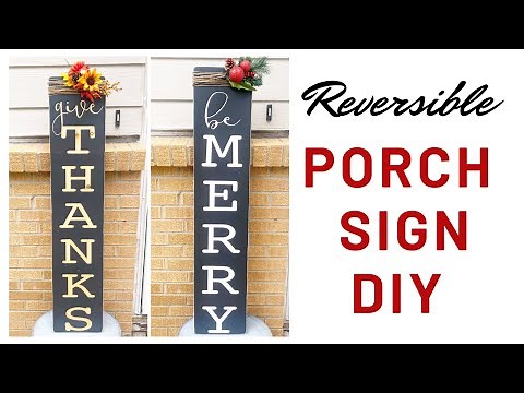 REVERSIBLE PORCH SIGN DIY | DIY PORCH SITTER | HOW TO SHOP FOR DIY WOOD PIECES | EASY WOOD SIGN DIYS