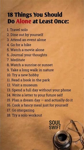 18 Things To Do Alone 🌄✨ Boost Confidence & Happiness #SelfGrowth #AloneTime #SoulSwift