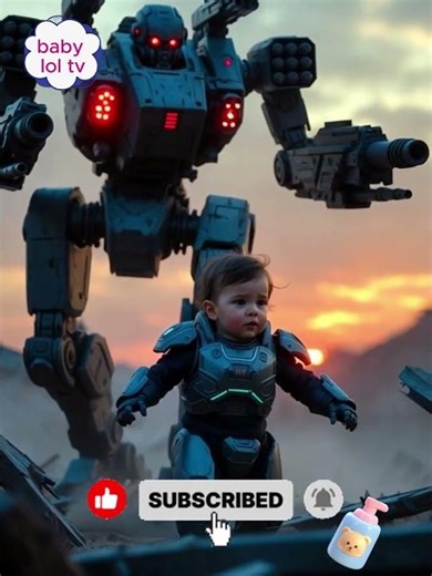 Tiny Hero vs Giant Robot – Baby Future Warrior in Action! 🚀🤖