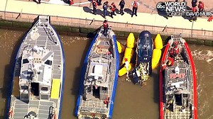 8.9K views · 14 shares | DEVELOPING: Aerial footage shows New York City first responders on the scene at the Hudson River after a helicopter crashed near a busy heliport; the pilot, who was able to escape, and a helicopter worker hit by debris suffered non-life-threatening injuries. Complete coverage tonight. https://abcn.ws/2Vp7jBX | ABC World News Tonight with David Muir | Facebook