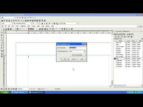 Work with Corel ventura ( book publishing software ) 1 part for make tags