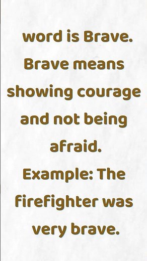 Brave Means in English #vocabularywords #brave