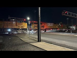 Stopped - UP 6895 Intermodal Stack Train NB Lodi Avenue. Railroad Crossing, Lodi CA