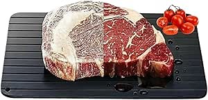 Meat Defrosting Tray Fast Defrosting Thaw Board Plate with Hanging Hole, No Microwaves Easy to Clean for Fish, Meat, Poultry or Anything Else 9.06x6.5x0.1in