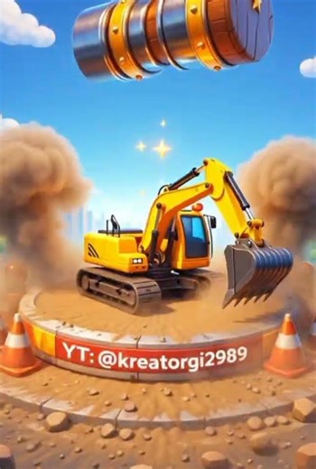 hammer vs excavator [cartoon 3d) #hammer #shorts #excavator