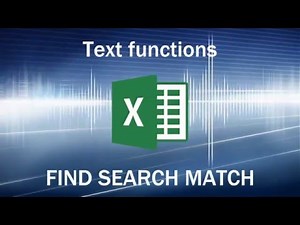 Excel formulas and functions - FIND SEARCH MATCH