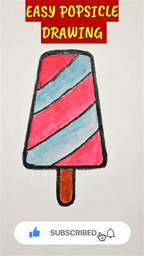 Draw a Cute Popsicle Step-by-Step Drawing #shorts #kidsart #drawingtutorial #howtodraw #easydrawing