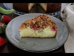 Rhubarb-Strawberry Streusel Cake!!