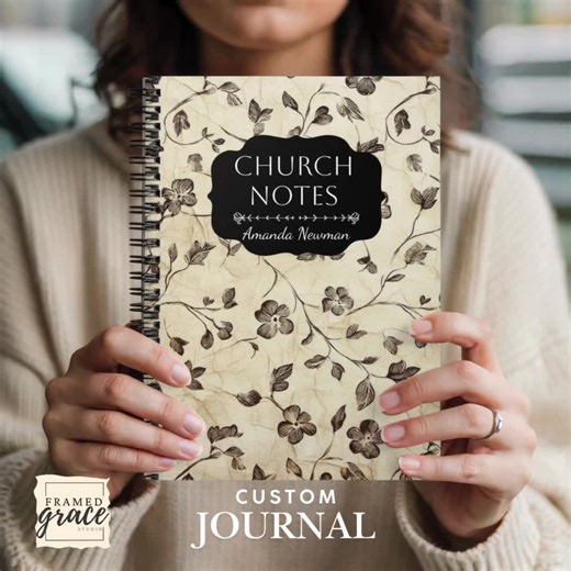 Personalized Church | Sermon Notes Set, Christian Spiral Notebook, Bible Study & Prayer Journal, Christian Gift for Women, Faith Journal