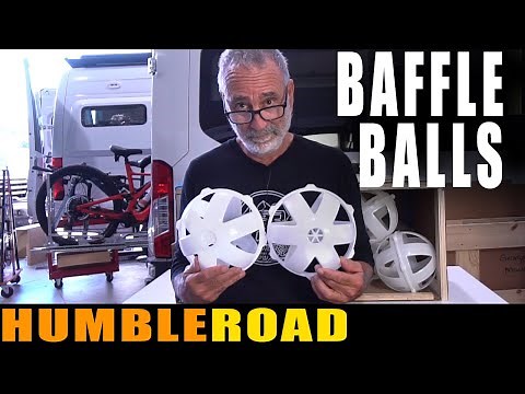 BAFFLE BALLS! An easy solution to the dreaded sloshing effect in your van's fresh tank.