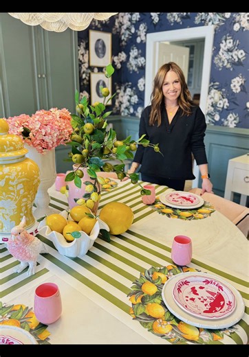 Fresh, cheerful, and full of charm—this lemon-inspired tablescape is giving major spring and summer entertaining inspiration. From layered citrus details and playful pink accents to classic green stripes, this table setting is perfect for brunches, luncheons, and everyday gatherings at home. Thoughtfully curated tabletop décor makes hosting feel effortless and beautiful. Shop seasonal table décor, unique serving pieces, and styled entertaining essentials at Miss Cayce’s—where every table tells a