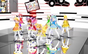 【ＭＭＤ】One・Two・Three - Magical Girls ver2（Miku，Haku，Luka）