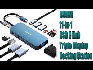 Benfei 11 in 1 USB-C Hub w/Dual HDMI and VGA Ports