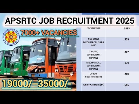 APSRTC JOBS RECRUITMENT 2025 || upcoming APSRTC jobs |MNPJOBALERTS|