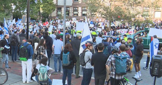 Supporters of Israel, Pro-Palestinian demonstrators clash in Cambridge