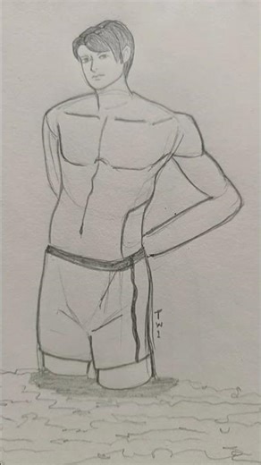 Artistic Male Pose | Realism and Expression in Pencil