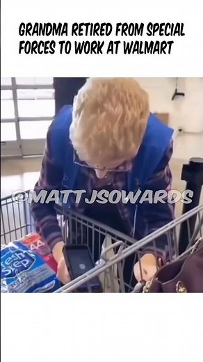 Grandma retired from special forces to work at Walmart #fyp #fypシ #funny