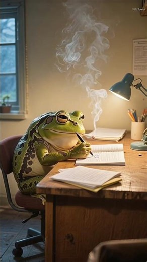 Funny Toad Writing Homework While Smoking | Weird & Hilarious Animal Moment