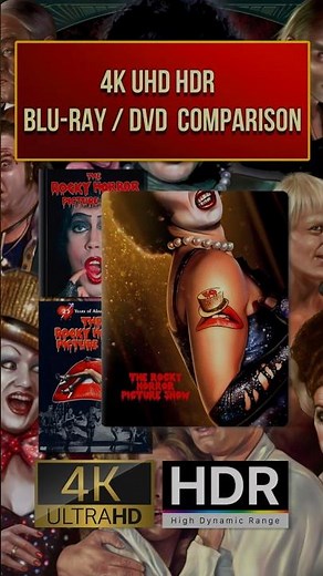 The Rocky Horror Picture Show (1975) 4K UHD HDR (2025 Disney / BVI) / Blu-ray / DVD Comparison