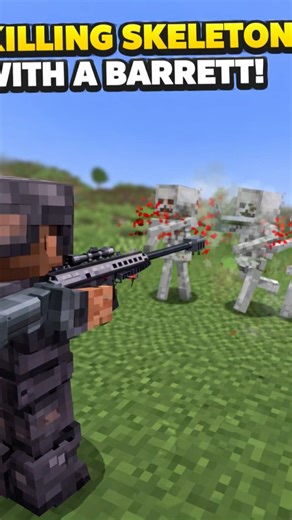 I Sniped Skeletons with a Barrett in Minecraft… 💀🎯 #minecraft #minecraftshorts #gaming #shorts