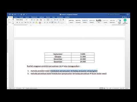 ANGGARAN PRODUKSI (METODE PRODUKSI DAN PERSEDIAAN STABIL)