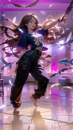 Fluids & Vibrations: Animated AI Girl Dance Video