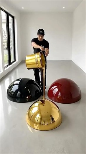 Insane 16K Solid Black, Maroon & Gold Epoxy ASMR! 🤤✨ |#epoxyflooring #interiordesign #satisfying