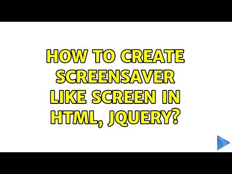 How to create screensaver like screen in HTML, Jquery?