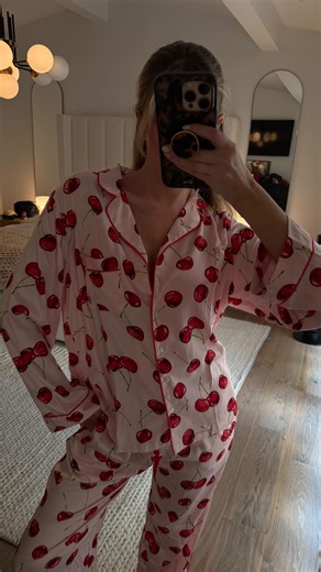 Hannah Godwin on Instagram: "dress code for the evening: pajamas. 🍒💋 specifically these @victoriassecret vday collection #vspartner 20% + free shipping over $35 (not stackable with other discounts) from 1/28 - 2/3 using code HANNAH20 🤍"