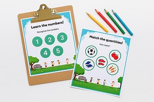 Number Matching Worksheets - Etsy Canada