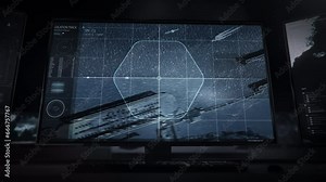 Spy Satellite Software Ui Searching Coastline Of France To Find Targets Boat. Spy Agents Use Innovative Satellite Ui For Surveillance. High Tech Spy Satellite Ui Innovation Following Naval Target