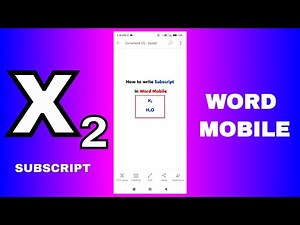 How to write Subscript in Word Mobile (Android & iPhone)