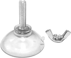 Strong Transparent PVC M6 Long Screw Suction Cup Hook,Extension Thread 2.2 cm-0.86 Inch,Suction Cup Diameter 4.4 cm-1.7 Inch (6 PCS, L-M6-D4.4-Wing NUT)