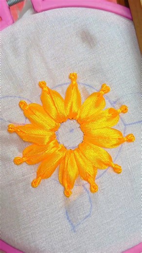 Beautiful hand embroidery with ribbon #ribbon #embroidery #handbroidery #shorts #viral