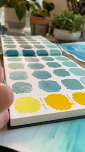 I LOVE turquoise in my ocean paintings, and it can be a tricky to mix if you're not using ready made colors. There's many ways to make turquoises, using lots of different color recipes, but here's some easy ones using common blues, yellows and white. Here in using poster paints by ニッカー絵具株式会社 Nicker Colour CO.,LTD, gouache by Da Vinci Paint Co. | Cindy Lane Art